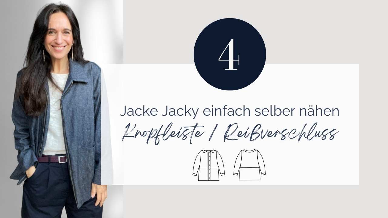 Jacke Jacky nähen- Knopfleiste und Reißverschluss nähen - FinasIdeen