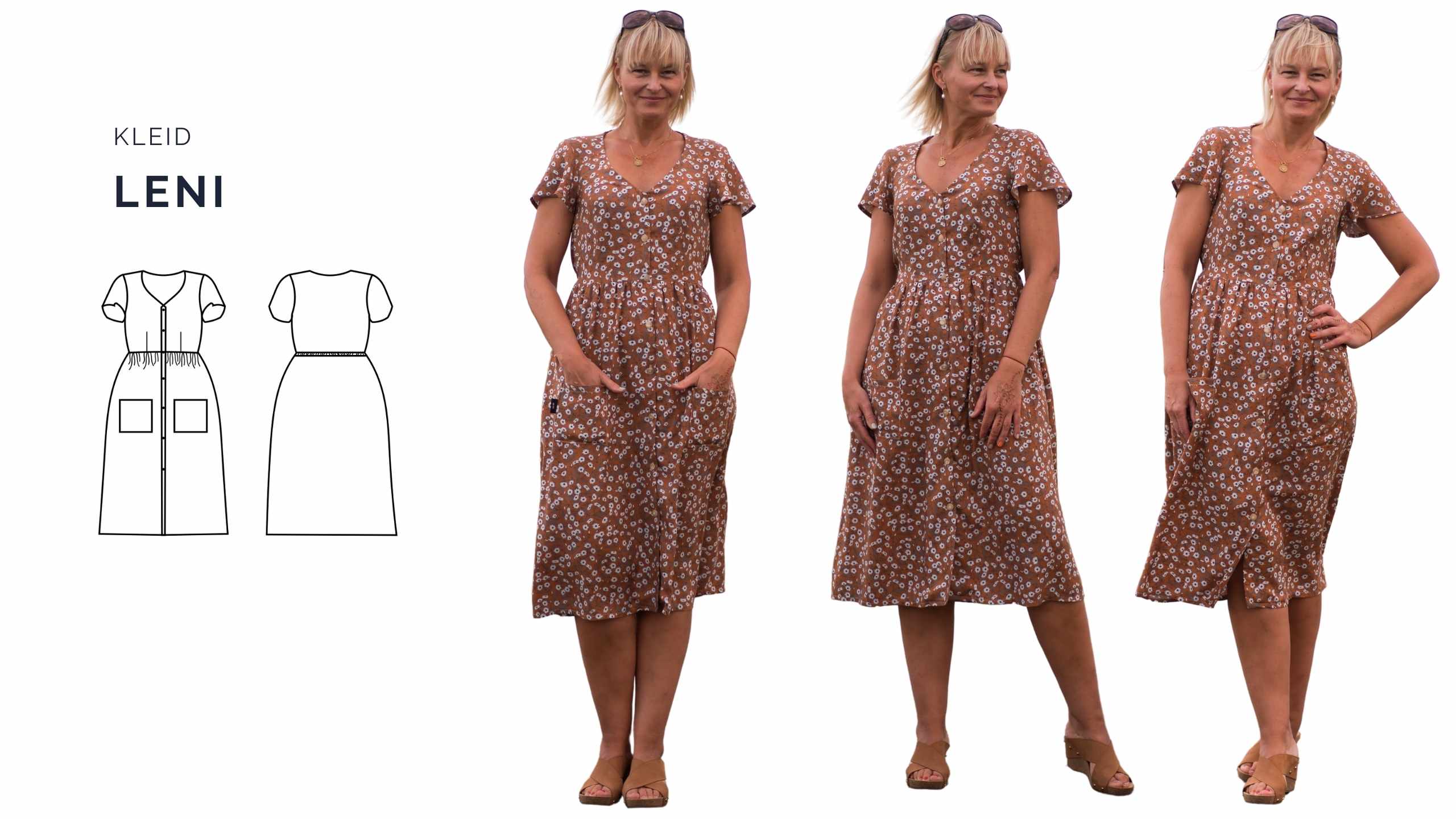 Leni- Kleid mit Raffung