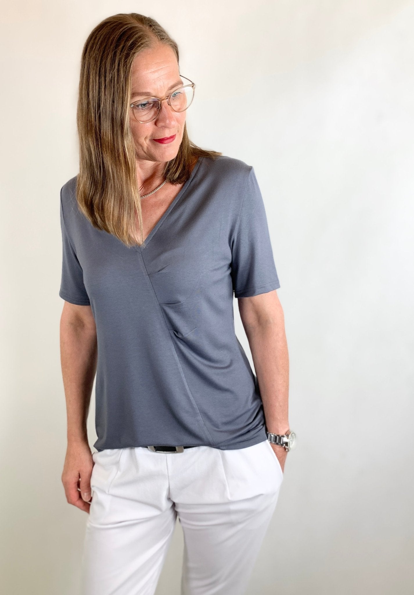 Alea - Shirt mit gerafftem Vorderteil (Papierschnittmuster) - FinasIdeen