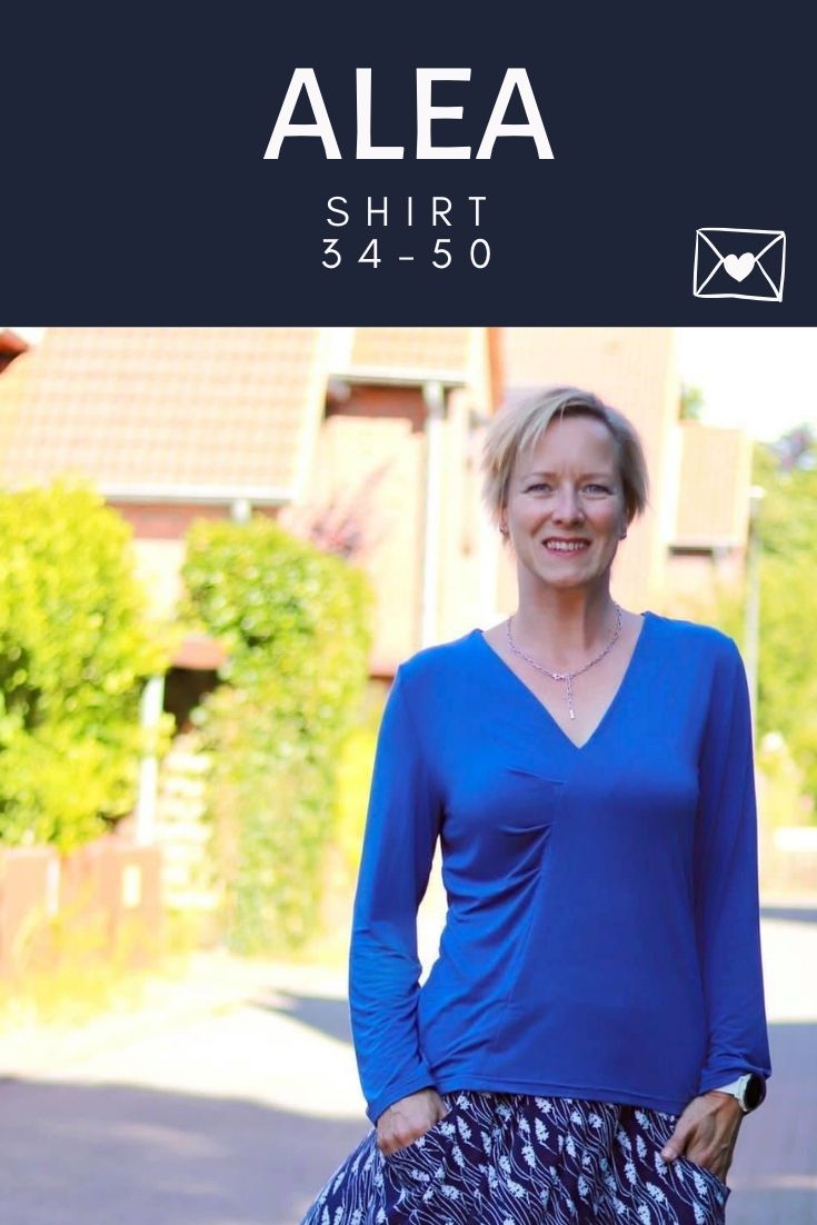 Alea - Shirt mit gerafftem Vorderteil (Papierschnittmuster) - FinasIdeen