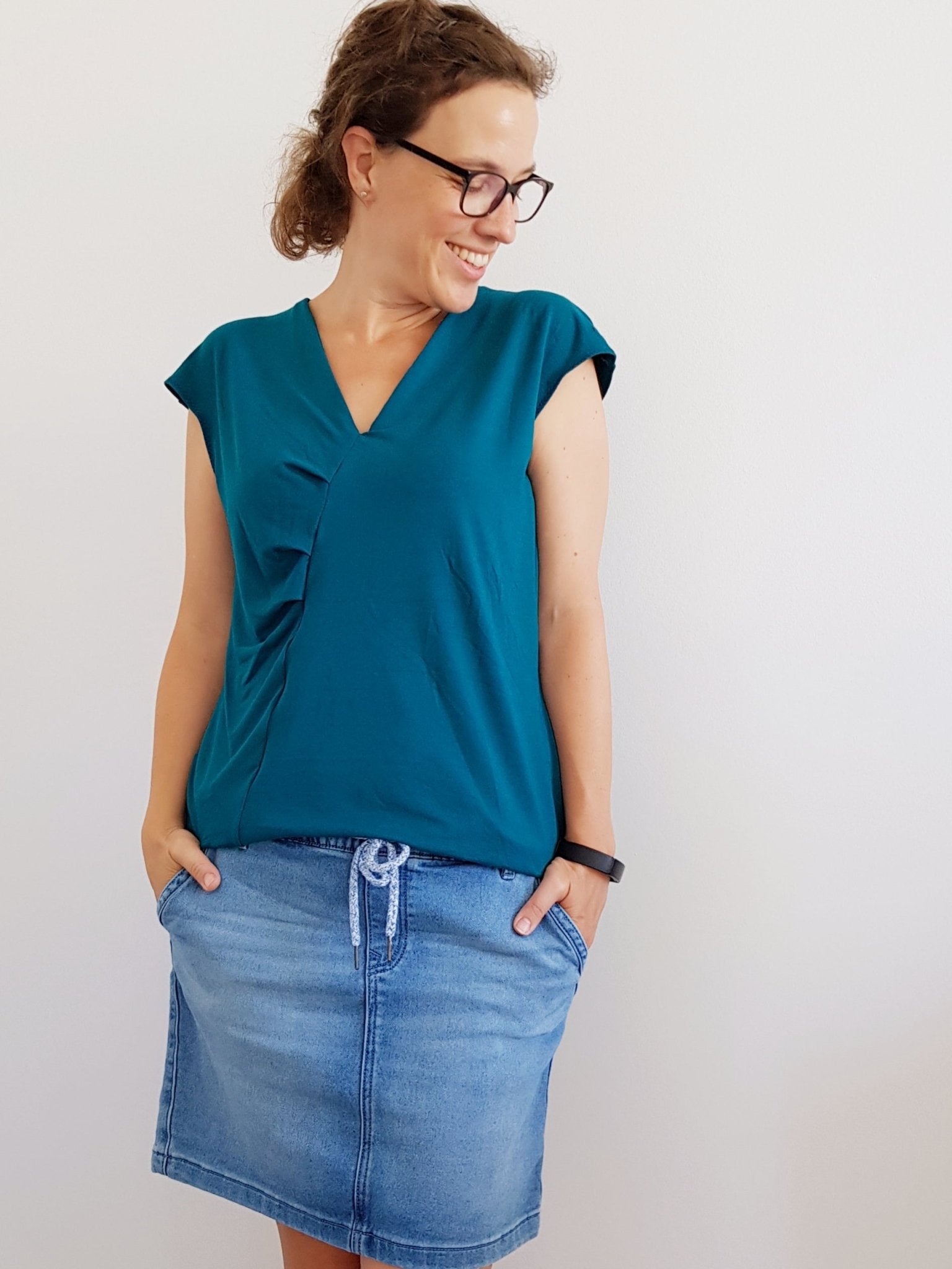 Alea - Shirt mit gerafftem Vorderteil (Papierschnittmuster) - FinasIdeen
