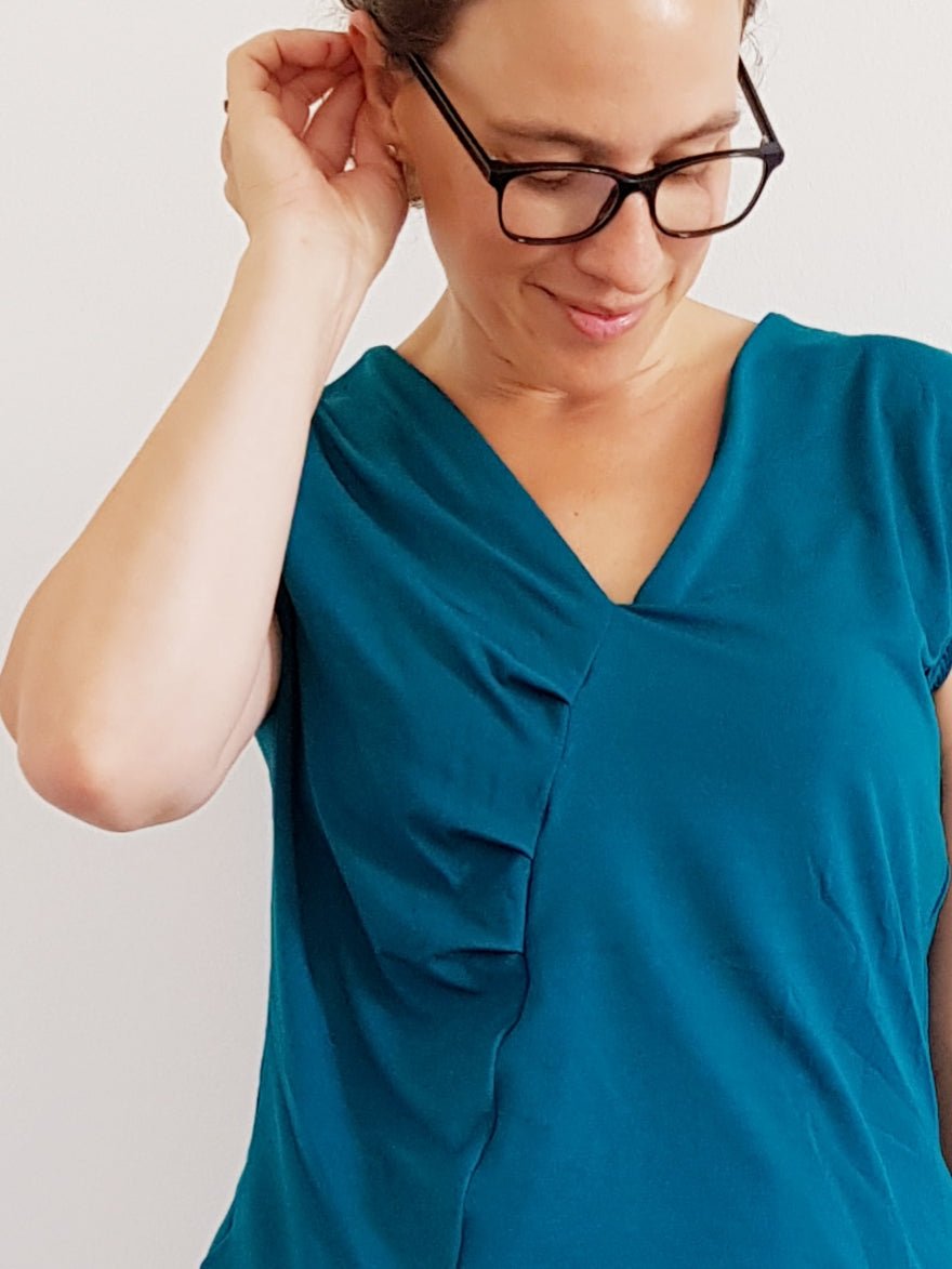 Alea - Shirt mit gerafftem Vorderteil (Papierschnittmuster) - FinasIdeen