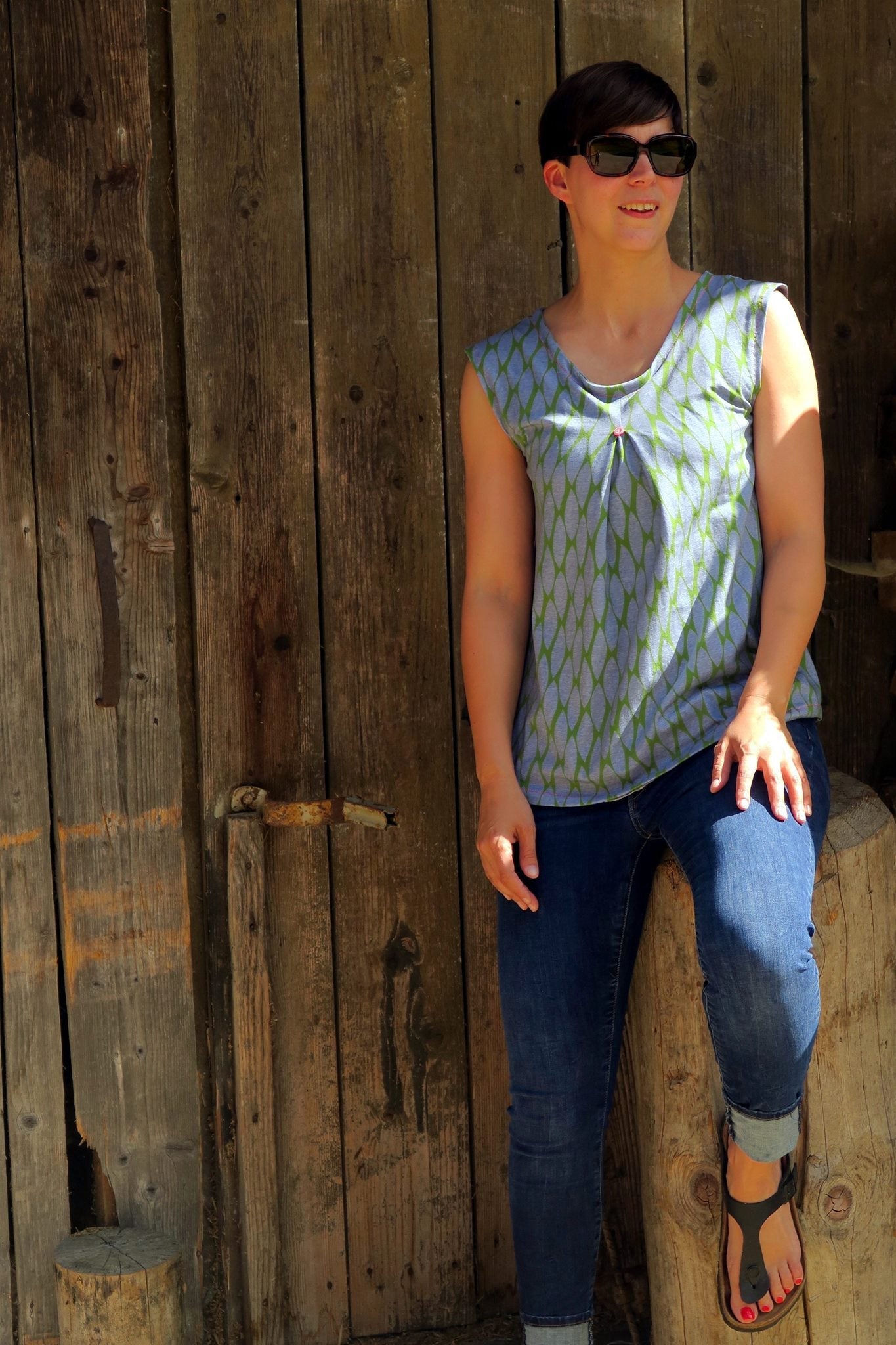 Sunny Me- Shirt mit Kellerfalte - FinasIdeen