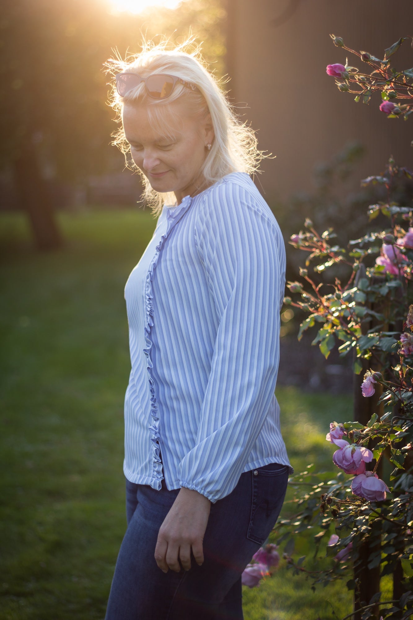 Greta - Bluse mit versetzter Knopfleiste - FinasIdeen