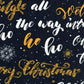 Baumwolle Kim - weihnachtliche Schriftzüge schwarz - FinasIdeen
