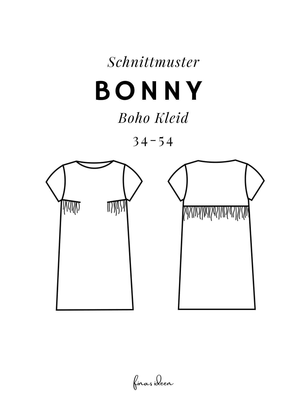 Bonny Boho Kleid mit Raffung Schnittmuster