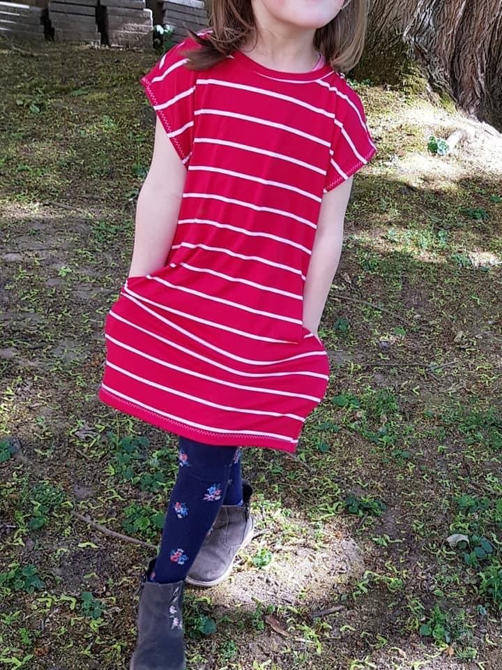 Clara Kids - lässiges Kleid mit Falte (Papierschnittmuster) - FinasIdeen-Schnittmuster
