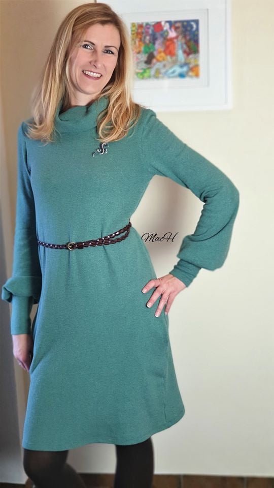 Ella - Kleid oder Pullover mit Ballonärmeln (Papierschnittmuster) - FinasIdeen-Schnittmuster