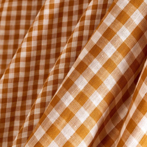 Gingham Double Gauze off-white-ochre