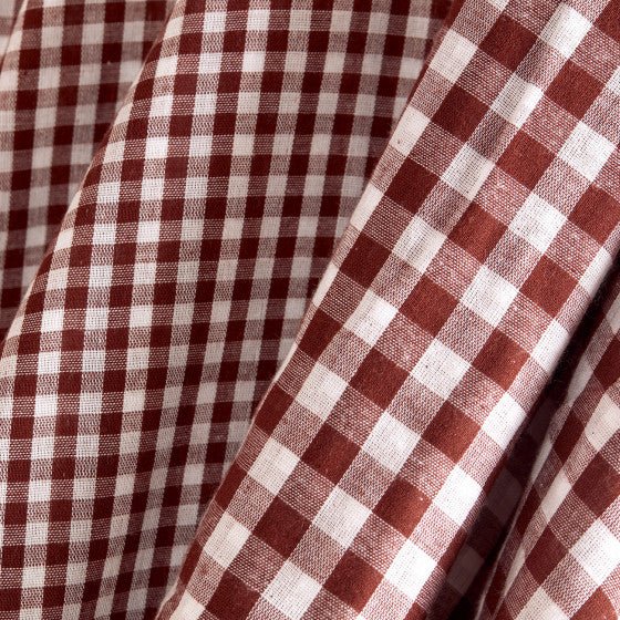 Gingham Double Gauze off-white-rust
