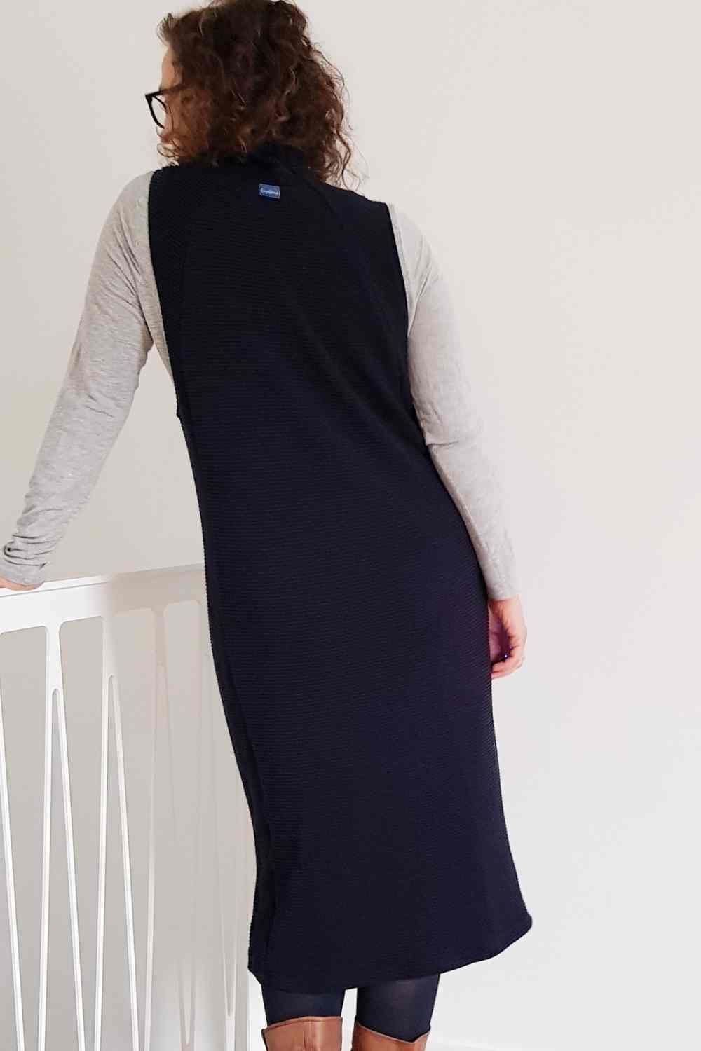 Nähpaket Pullunder- Kleid Caro in dunkelblau - FinasIdeen