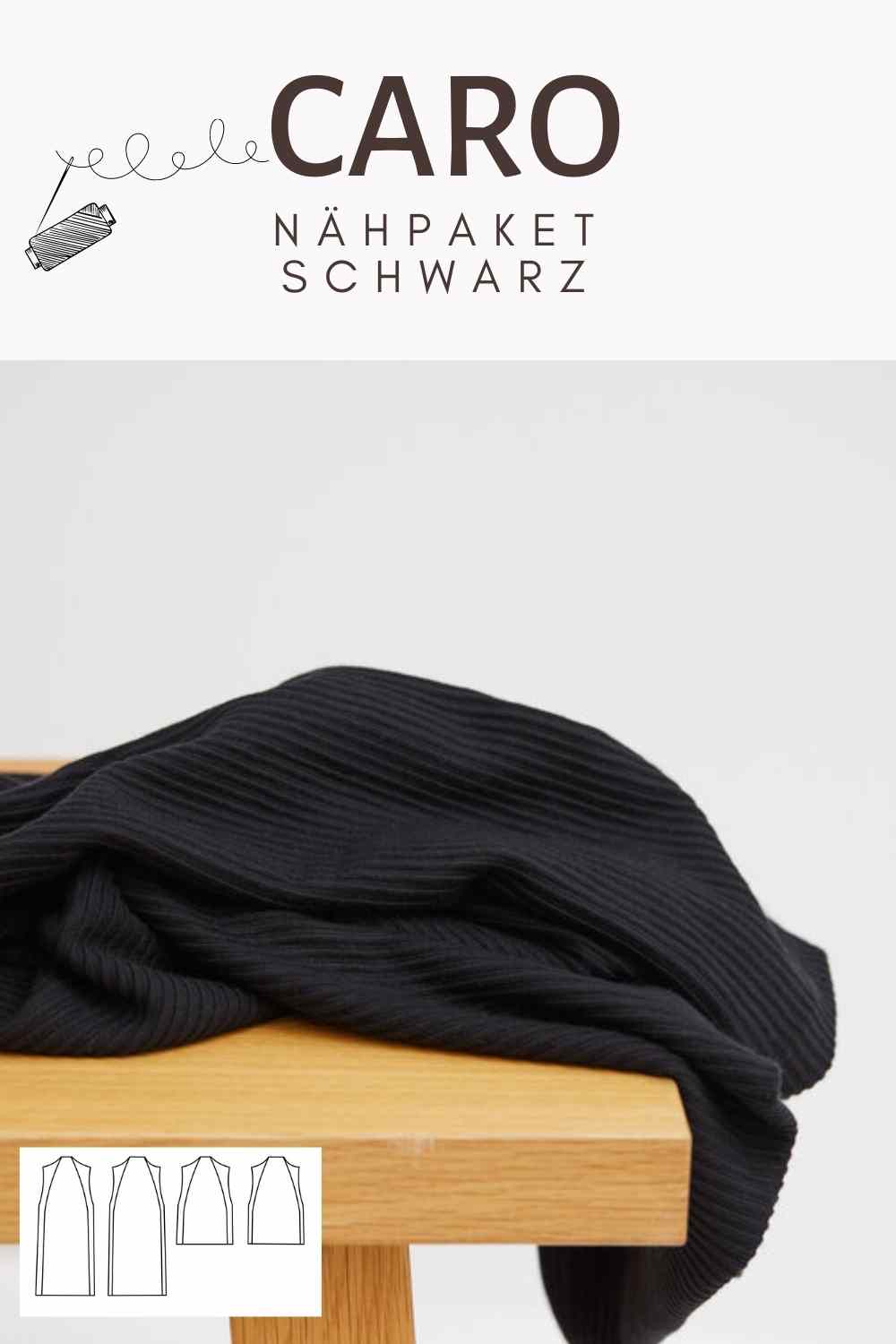 Nähpaket Pullunder- Kleid Caro in schwarz - FinasIdeen