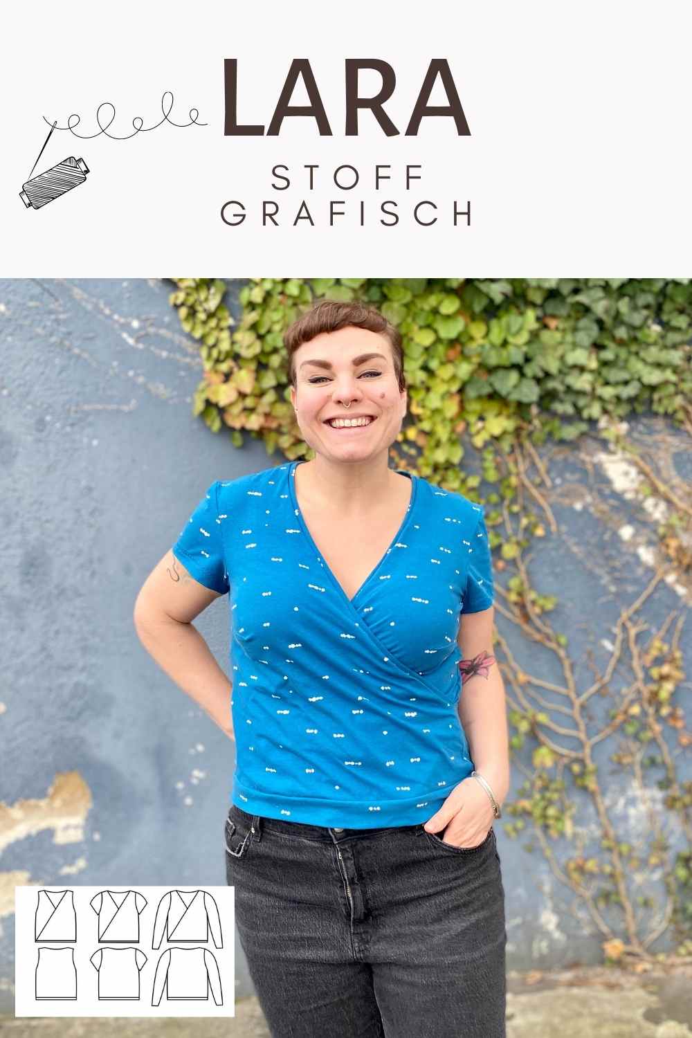 Stoff zum Shirt Lara -Grafisch - FinasIdeen