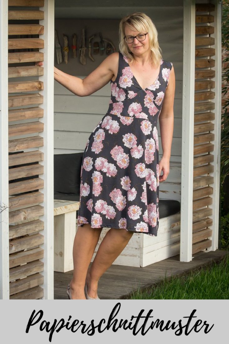 SummerDress- feminines Kleid mit 2 Ausschnittvarianten (Papierschnittmuster) - FinasIdeen